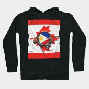 Philippines Flag Canadian Flag Ripped - Gift for Filipino From Philippines Hoodie